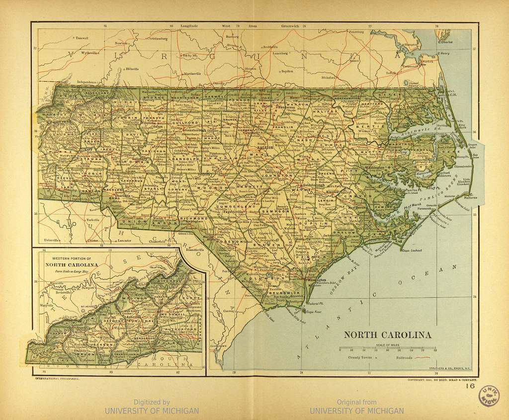 map of north carolia